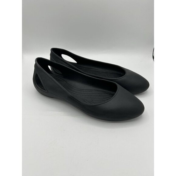 Crocs At Work Women’s Iconic Comfort Flats Slip On Black Size 11 - Picture 7 of 10